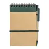 Block Notes B7  in carta riciclata e 70 fogli a righe e penna in refill blu
