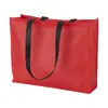 Shopper per la spesa in TNT disponibile in diverse colorazioni con manici lunghi neri da 90gr 40x32x11cm