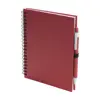 Block notes A5 a spirale con 70 fogli neutri e penna a sfera in carta riciclata refill blu
