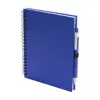 Block notes A5 a spirale con 70 fogli neutri e penna a sfera in carta riciclata refill blu