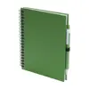 Block notes A5 a spirale con 70 fogli neutri e penna a sfera in carta riciclata refill blu