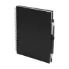 Block notes A5 a spirale con 70 fogli neutri e penna a sfera in carta riciclata refill blu