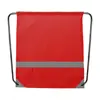 Sacca in poliestere 190T con dettagli riflettenti per alta visibilità e chiusura a coulisse 350×410mm