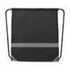 Sacca in poliestere 190T con dettagli riflettenti per alta visibilità e chiusura a coulisse 350×410mm