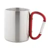 Tazza in acciaio inox con moschettone colorato 200ml