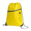Sacca in poliestere con chiusura a coulisse e tasca frontale e uscita per auricolari da 210D 34x45cm