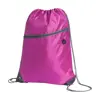 Sacca in poliestere con chiusura a coulisse e tasca frontale e uscita per auricolari da 210D 34x45cm