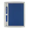 Set block notes A5 in finta pelle con fogli neutri e penna abbinata refill blu in scatola regalo