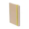 Block notes A5 copertina in cartone e fogli neutri segnalibro colorato e cinturino in gomma