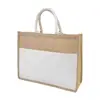 Borsa spiaggia in juta con manici in cotone e tasca frontale 44×35×15cm