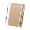 Block notes A5 copertina in carta riciclata e 60 fogli neutri con penna abbinata in refill blu