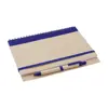 Block notes A5 copertina in carta riciclata e 60 fogli neutri con penna abbinata in refill blu