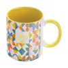Tazza in ceramica bianca con parete interna e manico colorati ideale per sublimazione 350ml