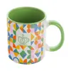Tazza in ceramica bianca con parete interna e manico colorati ideale per sublimazione 350ml