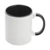 Tazza in ceramica bianca con parete interna e manico colorati ideale per sublimazione 350ml
