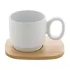 Tazza in ceramica finitura esterna opaca con vassoio in bambù 220ml