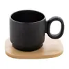 Tazza in ceramica finitura esterna opaca con vassoio in bambù 220ml