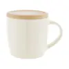Tazza in ceramica colorata di alta qualità da 335ml con interno bianco sottobicchiere coperchio in bambù