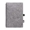 Block note con spirale A5 con copertina in feltro RPET a 80 fogli a righe in carta riciclata