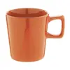 Tazza in ceramica colorata con manico rettangolare in confezione in cartoncino kraft da 280ml