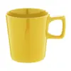 Tazza in ceramica colorata con manico rettangolare in confezione in cartoncino kraft da 280ml