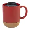 Tazza in ceramica con base in sughero coperchio in PP finitura esterna opaca ed interna lucida confezione in cartoncino kraft 325ml