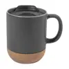 Tazza in ceramica con base in sughero coperchio in PP finitura esterna opaca ed interna lucida confezione in cartoncino kraft 325ml