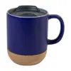 Tazza in ceramica con base in sughero coperchio in PP finitura esterna opaca ed interna lucida confezione in cartoncino kraft 325ml