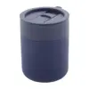Tazza da viaggio da 300ml in ceramica rivestita con silicone e coperchio in plastica PP