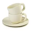 Set tazzine da caffè in ceramica con finitura opaca con piattini e scatola bianca da 85ml