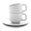 Set tazzine da caffè in ceramica con finitura opaca con piattini e scatola bianca da 85ml
