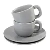 Set tazzine da caffè in ceramica con finitura opaca con piattini e scatola bianca da 85ml