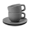 Set 2 tazze da cappuccino in ceramica con piattini 200ml