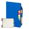 Block notes copertina in pelle PU riciclata fogli a righe segna pagine e penna refill blu
