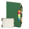 Block notes copertina in pelle PU riciclata fogli a righe segna pagine e penna refill blu