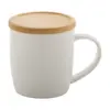 Tazza in porcellana alta qualità con tappo sottobicchiere in bambù 320ml
