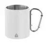 Tazza termica a doppia parete in acciaio inox riciclato con manico a moschettone da 300ml