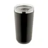 Tazza termica in acciaio inox a doppia parete con rivestimento in plastica PP e coperchio 500ml