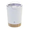 Tazza termica in acciaio inox riciclato da 300ml con base in bambù e coperchio in plastica AS 