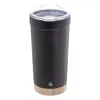 Tazza termica da 600ml in acciaio inox riciclato con base in bambù e coperchio in plastica AS