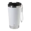 Tazza termica in acciaio inox riciclato con coperchio in PP laccetto coordinato 430ml
