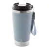 Tazza termica in acciaio inox riciclato con coperchio in PP laccetto coordinato 430ml