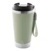 Tazza termica in acciaio inox riciclato con coperchio in PP laccetto coordinato 430ml