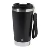 Tazza termica in acciaio inox riciclato con coperchio in PP laccetto coordinato 430ml