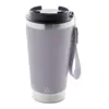 Tazza termica in acciaio inox riciclato con coperchio in PP laccetto coordinato 430ml