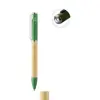 Penna a sfera in bambù e plastica riciclata a rotazione torcia LED e refill blu 