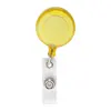 Porta badge telescopico in plastica per skypass con chiusura a bottone a pressione e clip in metallo