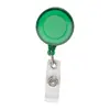 Porta badge telescopico in plastica per skypass con chiusura a bottone a pressione e clip in metallo