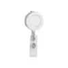 Porta badge telescopico in plastica per skypass con chiusura a bottone a pressione e clip in metallo