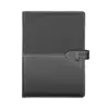 Cartella in pelle con blocco appunti in formato A5 con fogli a righe e tasche interne